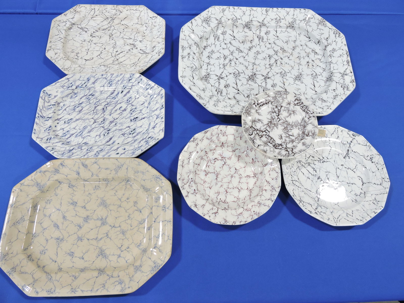 Ironstone faux marble lot of 7 pcs, (1 of 1)
