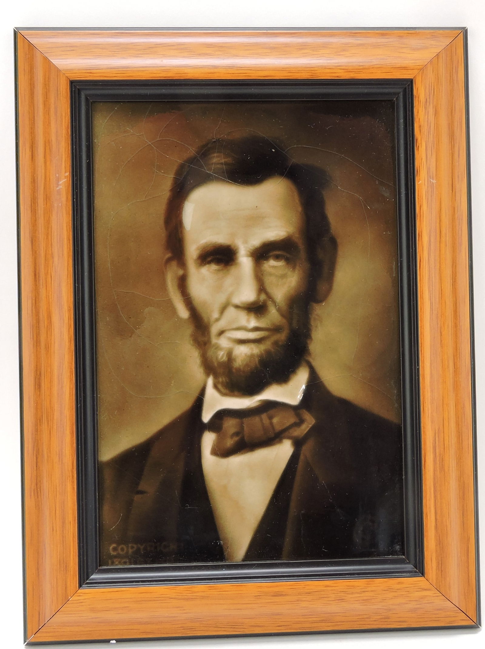 Commemorative Abraham Lincoln: photographic tile, 1909, tile 9"x6"