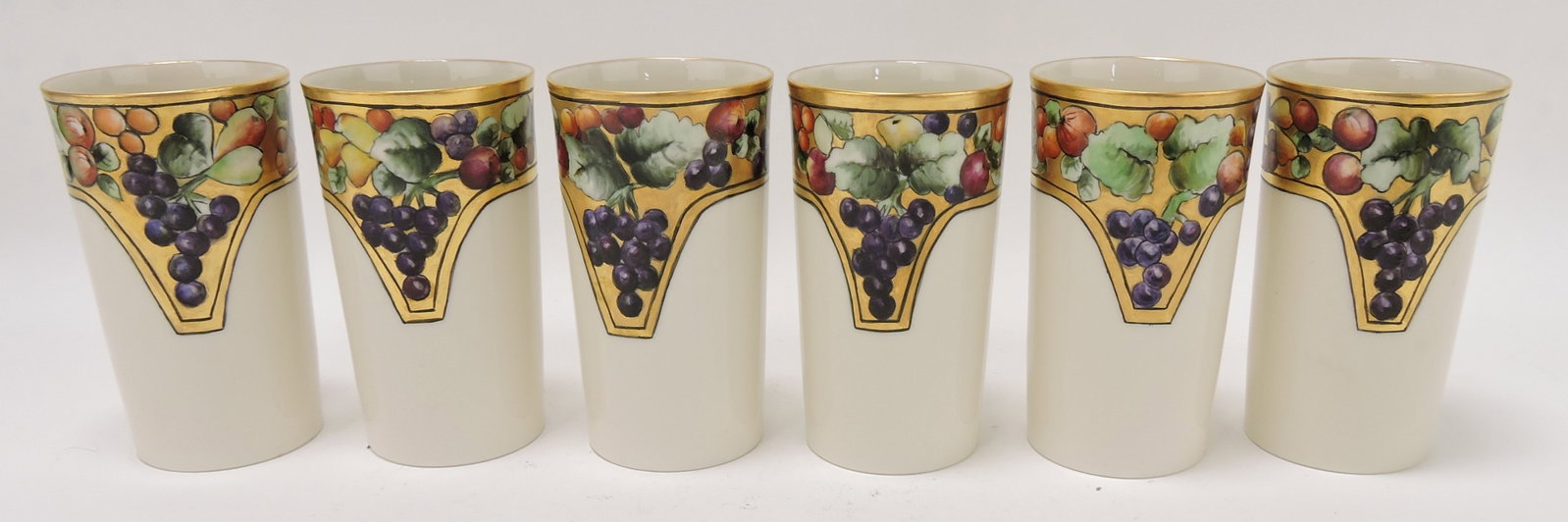 Lenox porcelain set of 6 grape tumblers: 4 3/4"
