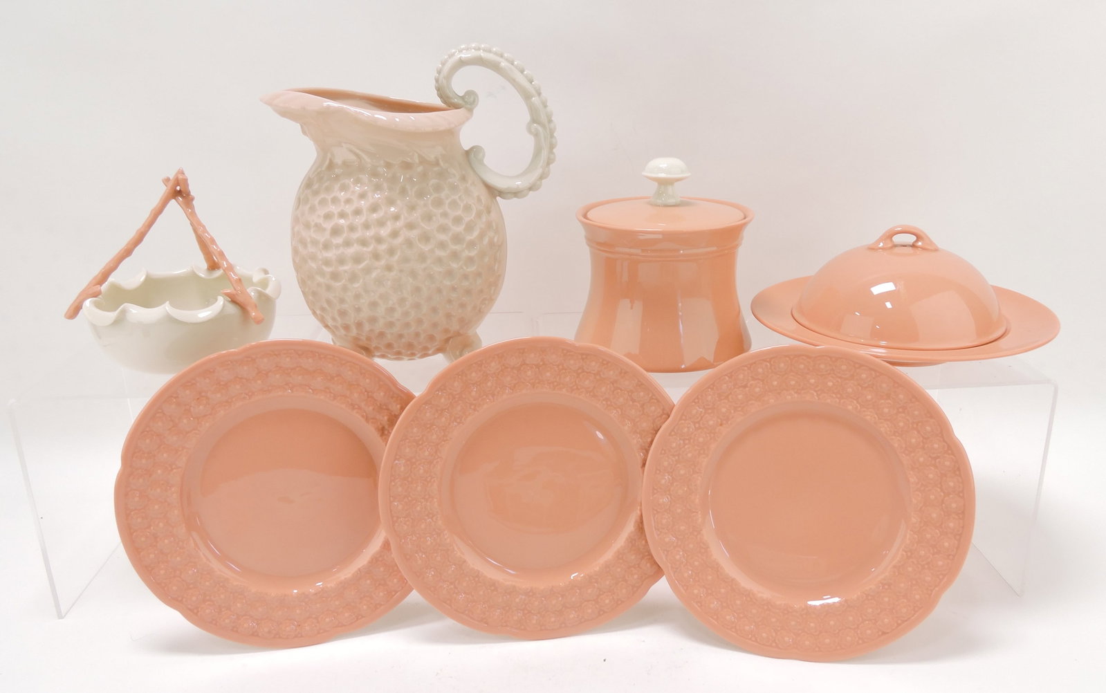Lenox porcelain coral lot of 7 pieces: .