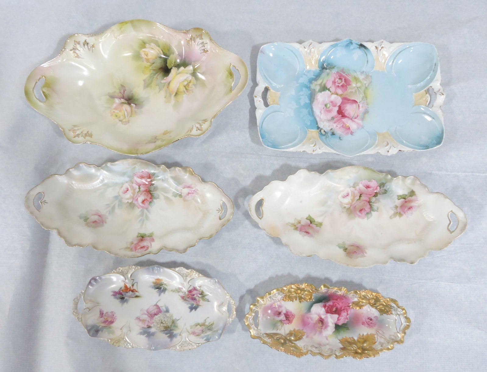 RS Prussia lot of 6 trays, 9 1/4 to: 13"