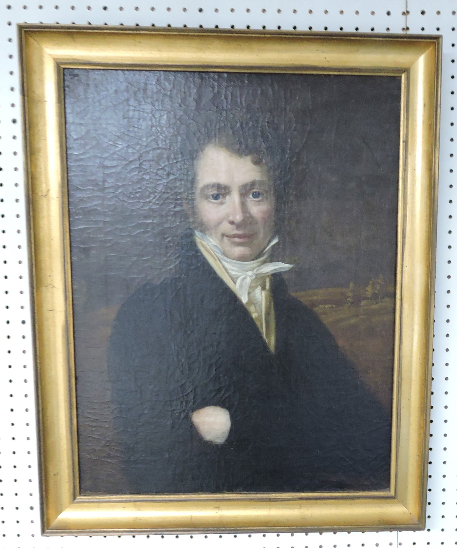 Early oil canvas of a gentleman, (1 of 3)