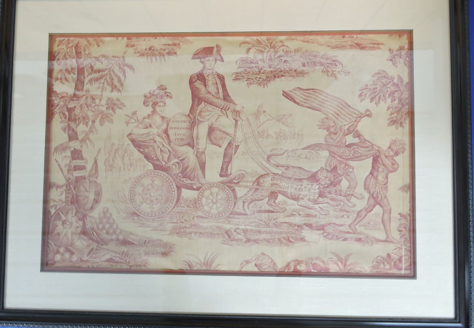 Framed linen picture of George Washington (1 of 5)