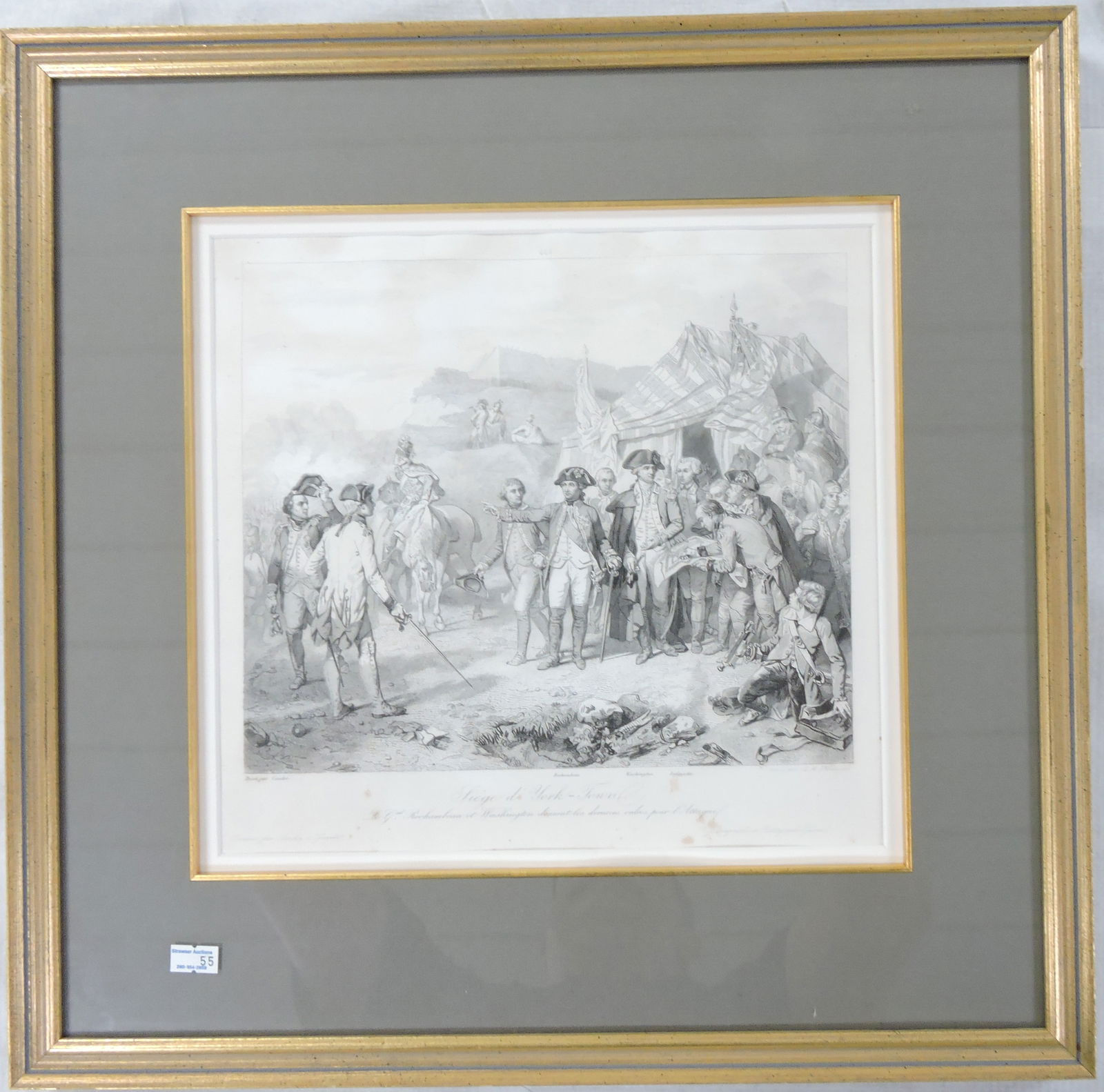 Engraving of 'Siege de York Town',: 18"x18"