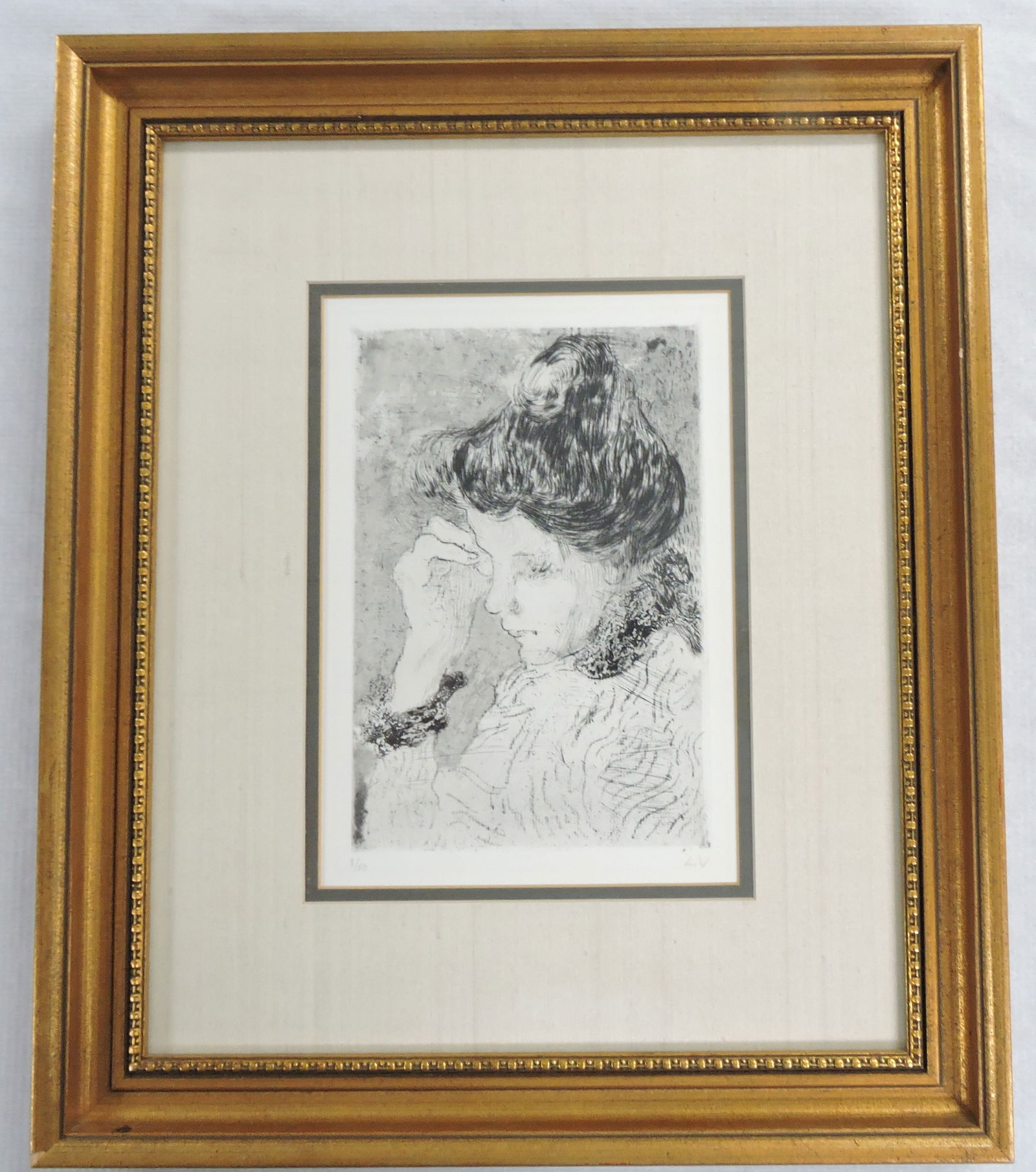 French lithograph portrait of a lady by (1 of 2)