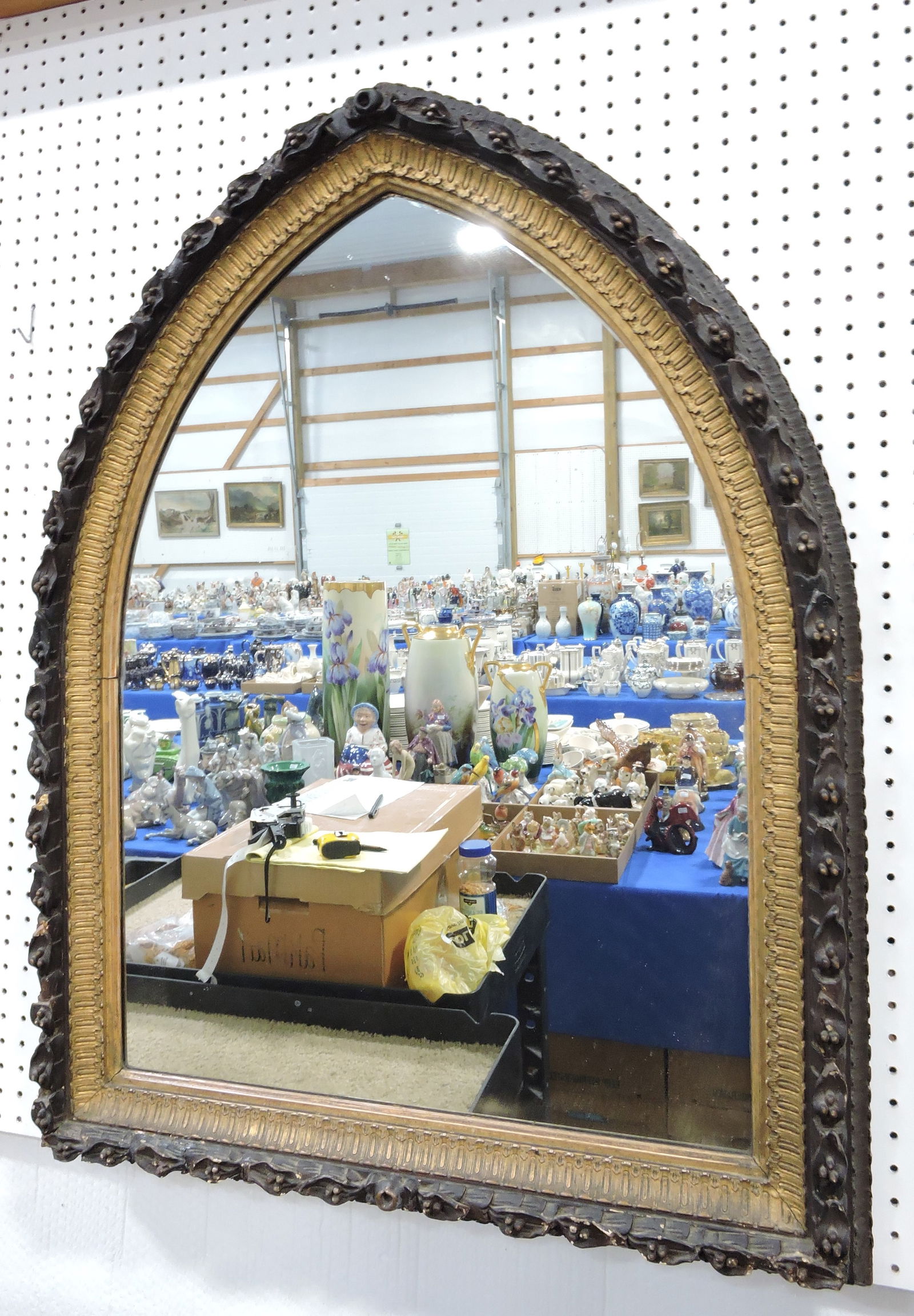 Early cathedral wall mirror, 39"x30" (1 of 1)