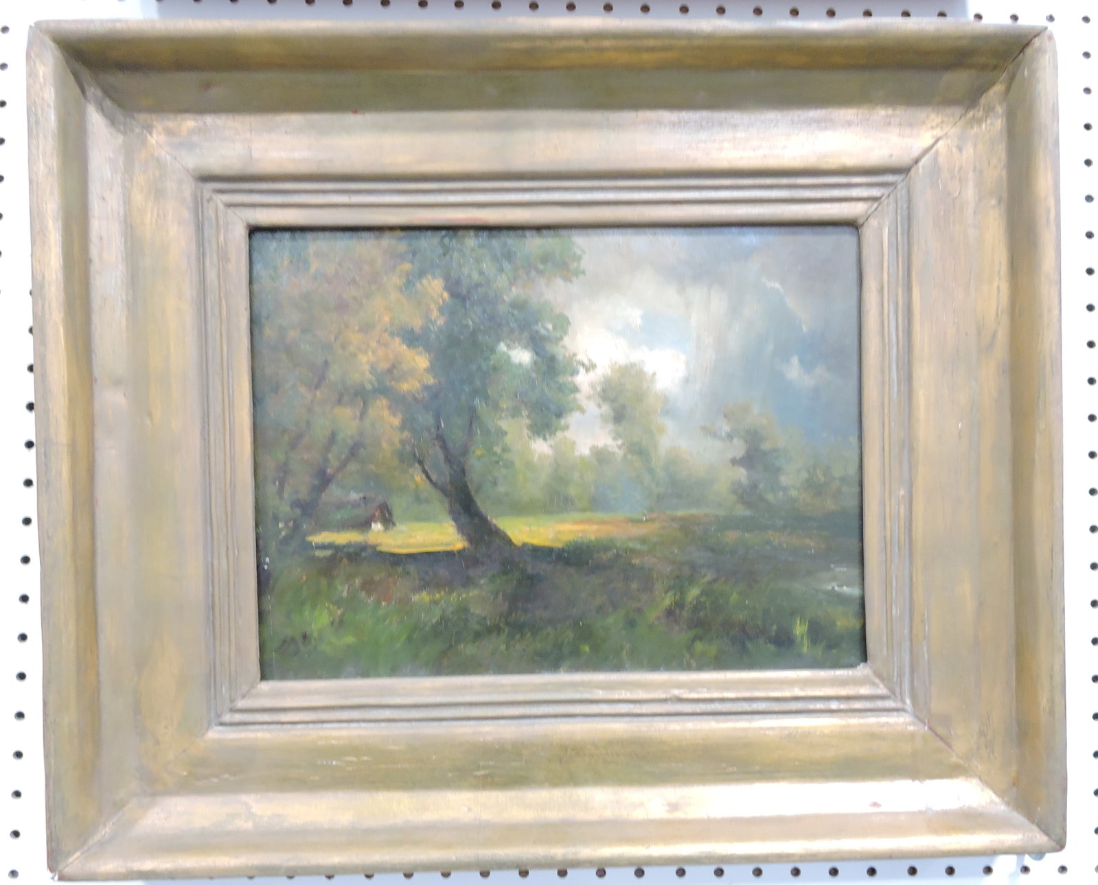 Primitive oil on canvas painting, 20"x24": .