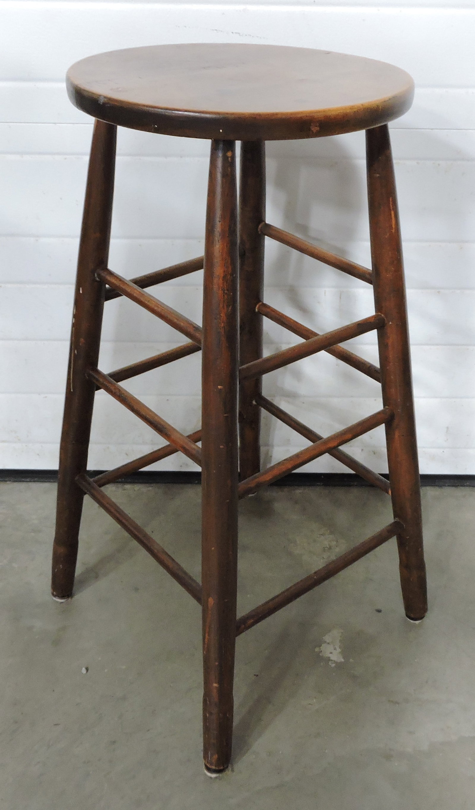 Vintage wooden bar stool, 30"h (1 of 1)