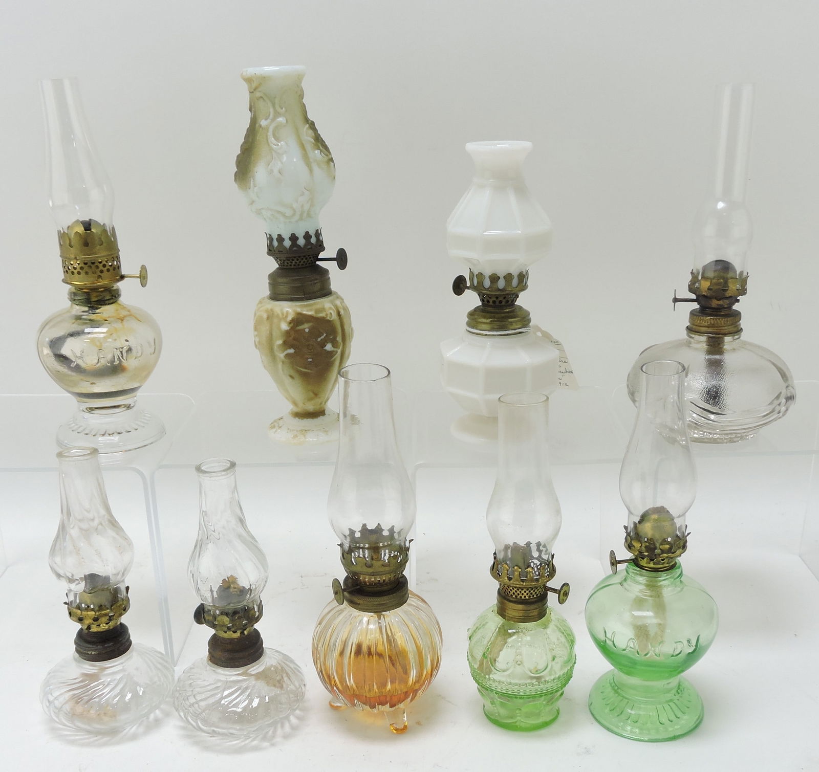 Lot of 9 miniature oil lamps (1 of 1)