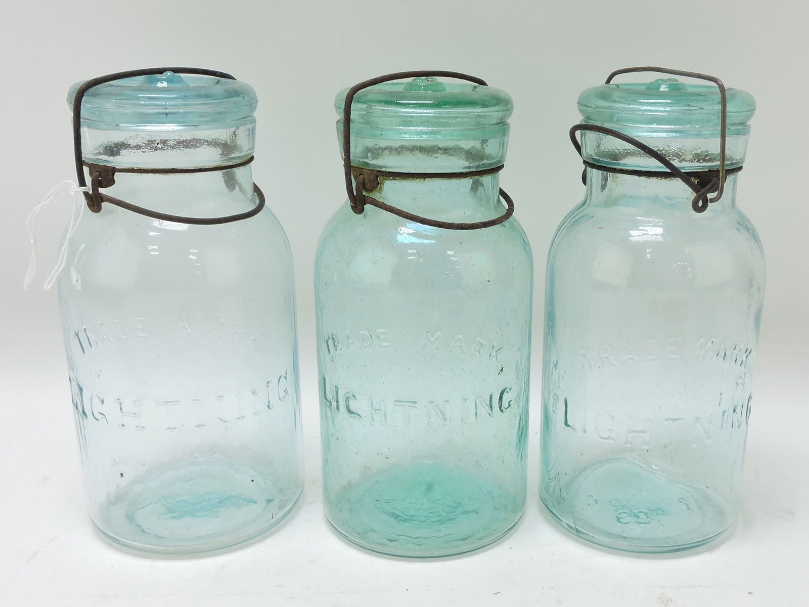 Lightning lot of 3 green fruit jars (1 of 1)