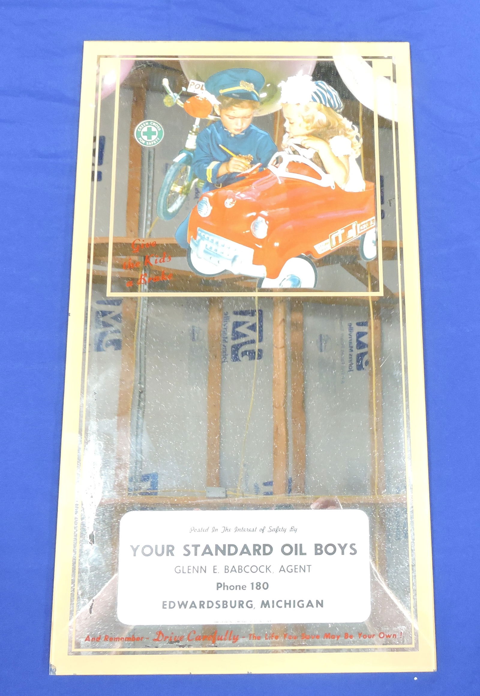 'Your Standard Oil Boys' advertising mirror, (1 of 2)