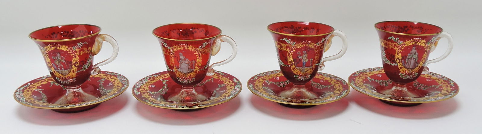 Cranberry Moser enameled set of (1 of 1)