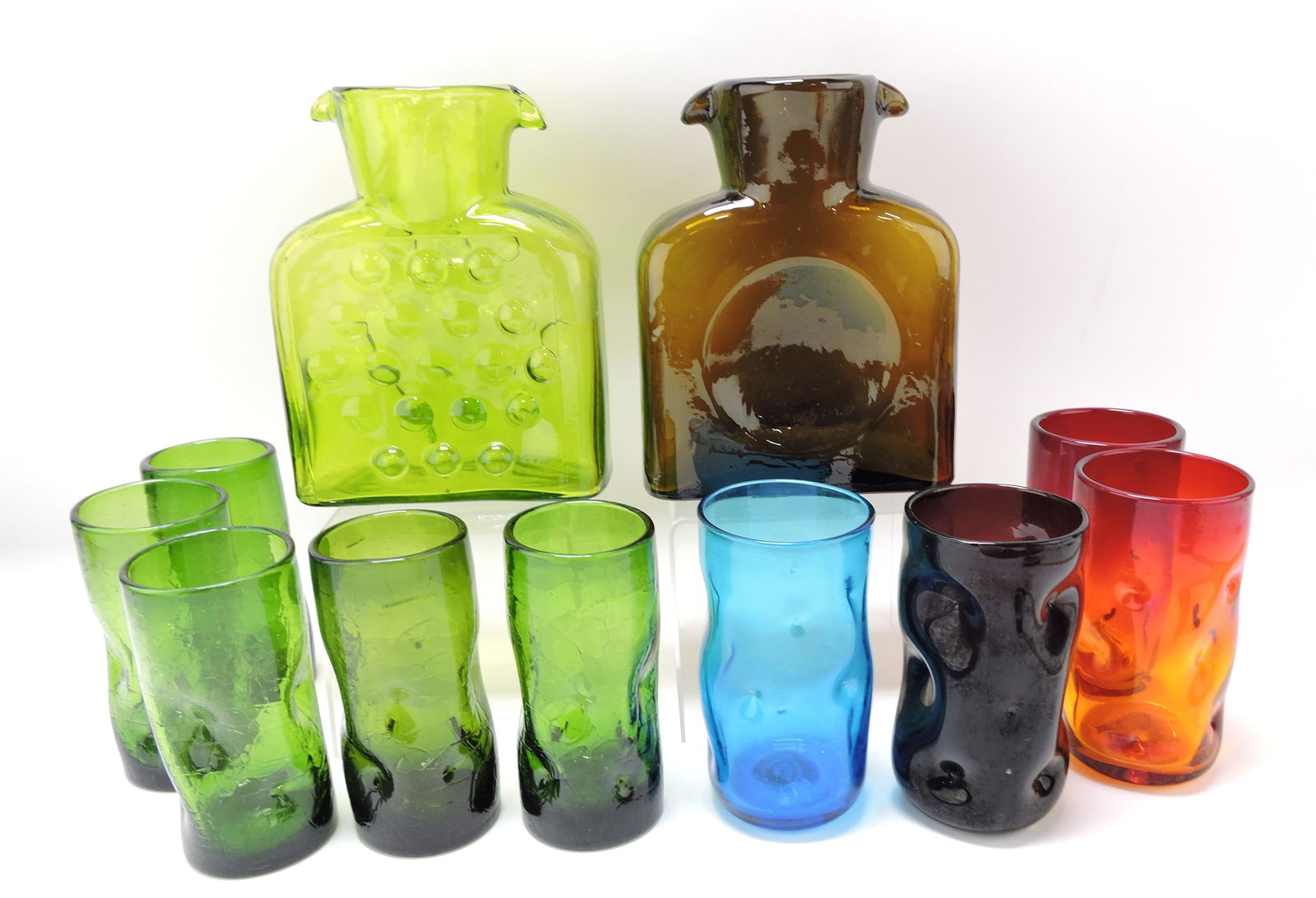 Blenko lot of 2 double spout pitchers, (1 of 1)