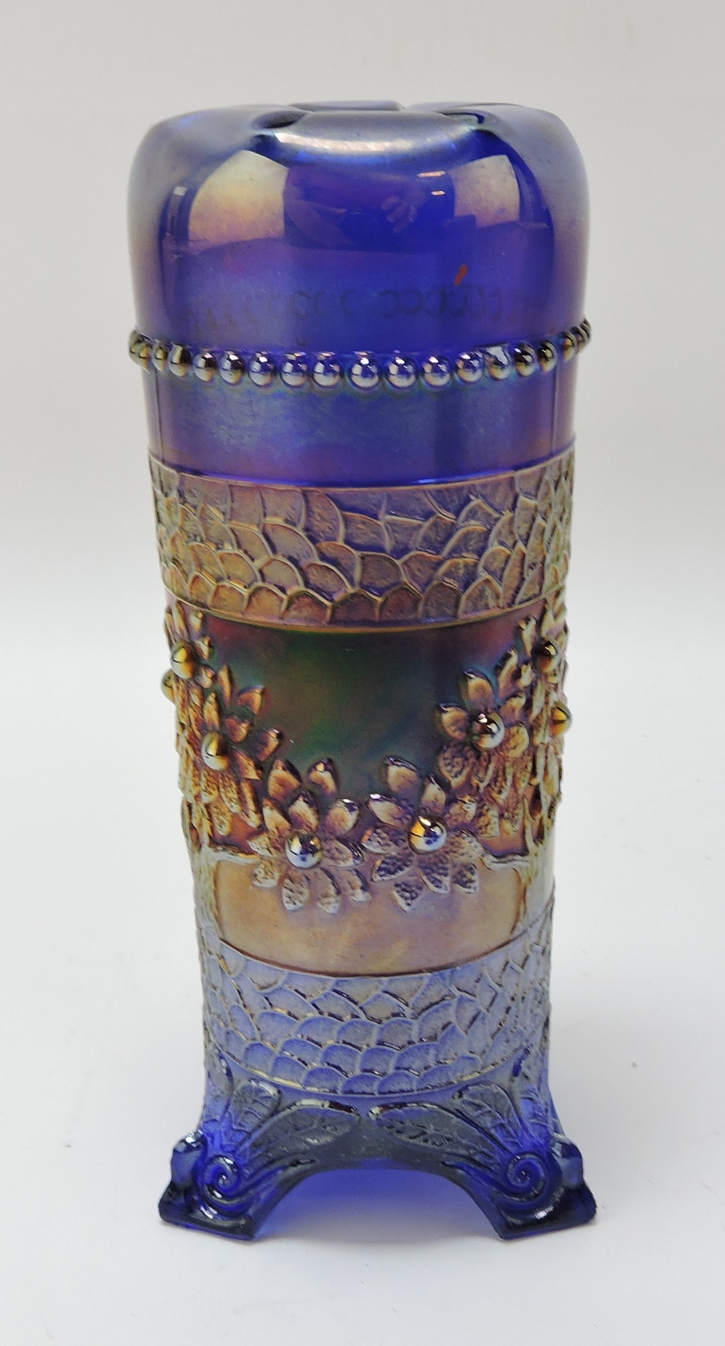 Fenton blue Orange Tree hat pin: holder
