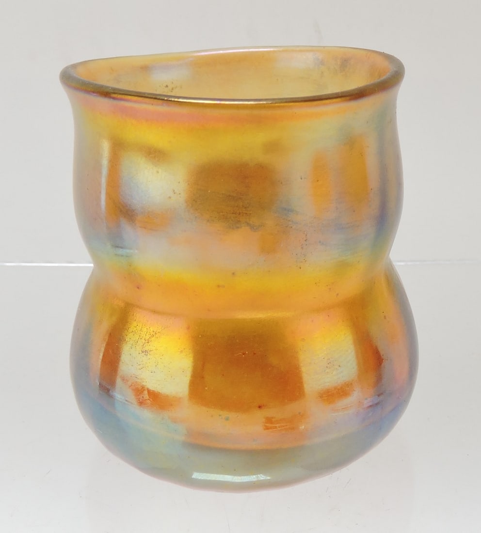 Steuben Aurene (unsigned) toothpick: holder, 2 1/4"