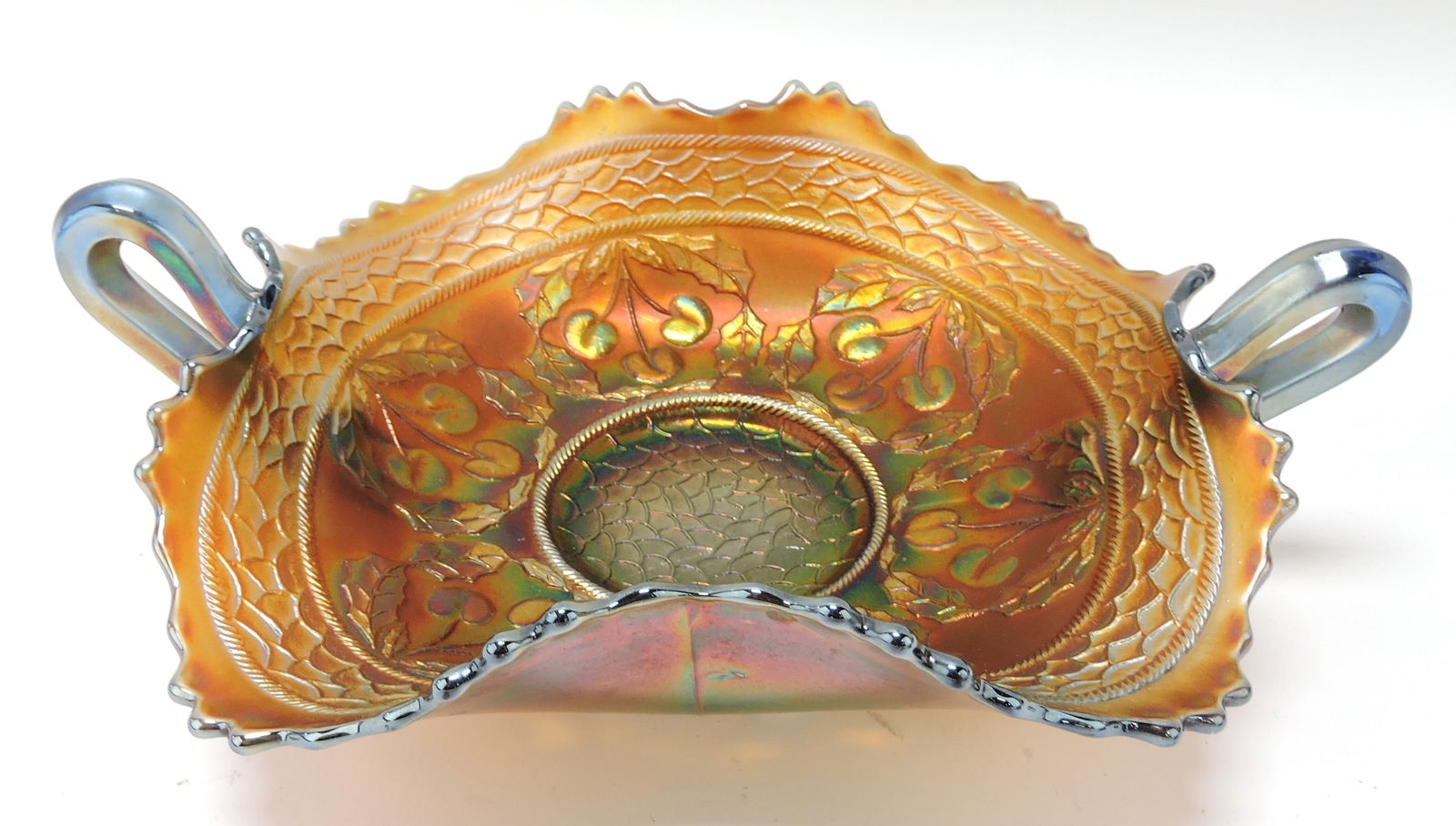 Fenton blue carnival glass Cherry (1 of 1)