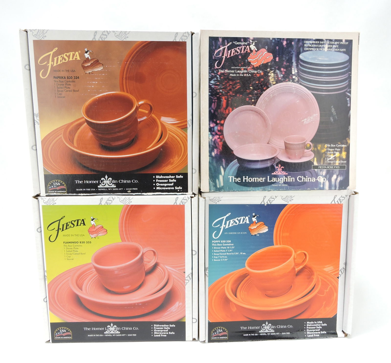 Fiesta Post 86 lot of 4 - 5 pc plate settings (1 of 1)