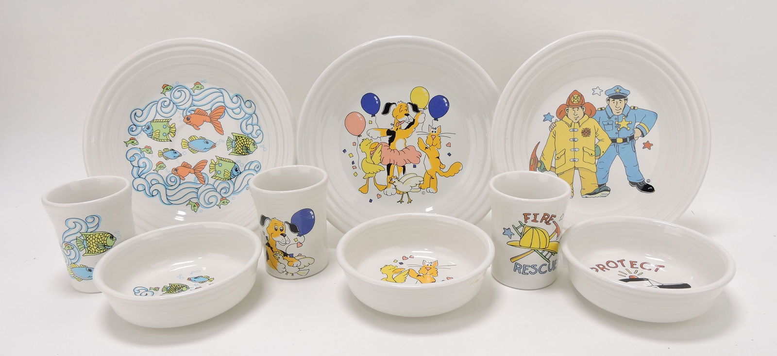 Fiesta Post 86 lot of 3 - 3 pc child's sets: .