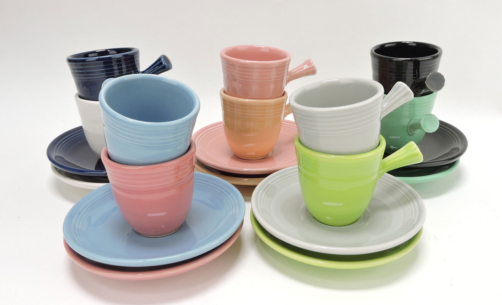 Fiesta Post 86 lot of 10 AD cups & saucers: .