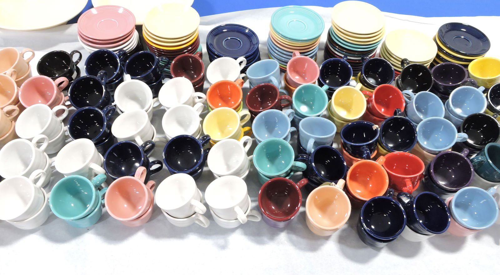 Fiesta Post 86 lot of 130 cups and: 85 saucers