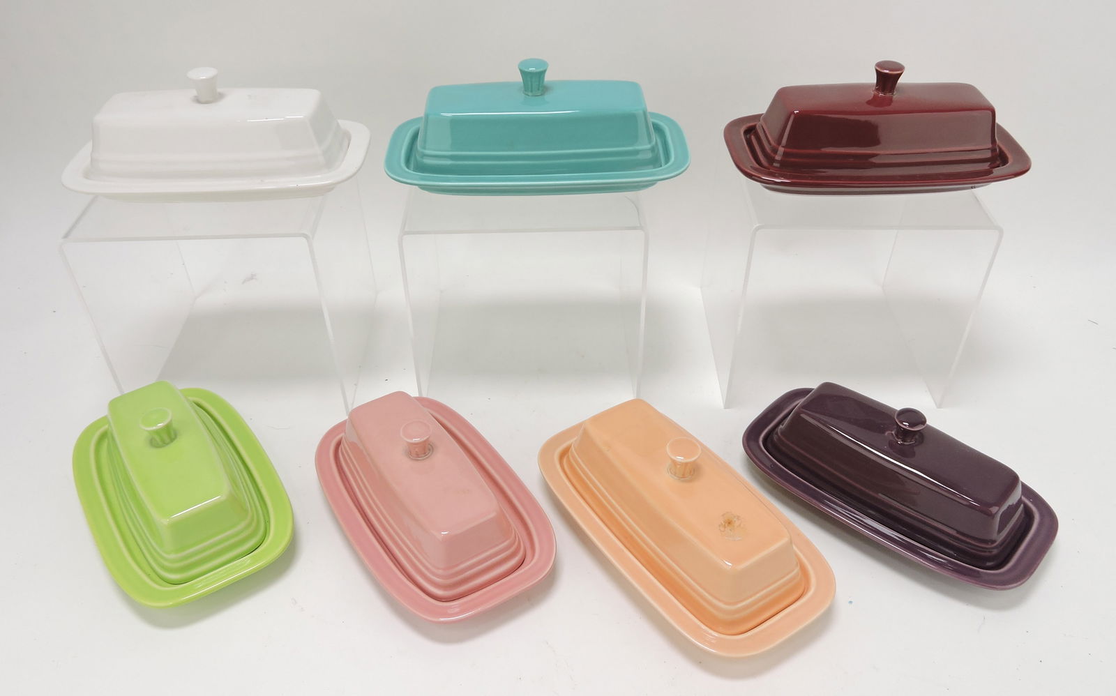 Fiesta Post 86 butter dish group, 7 mixed (1 of 1)
