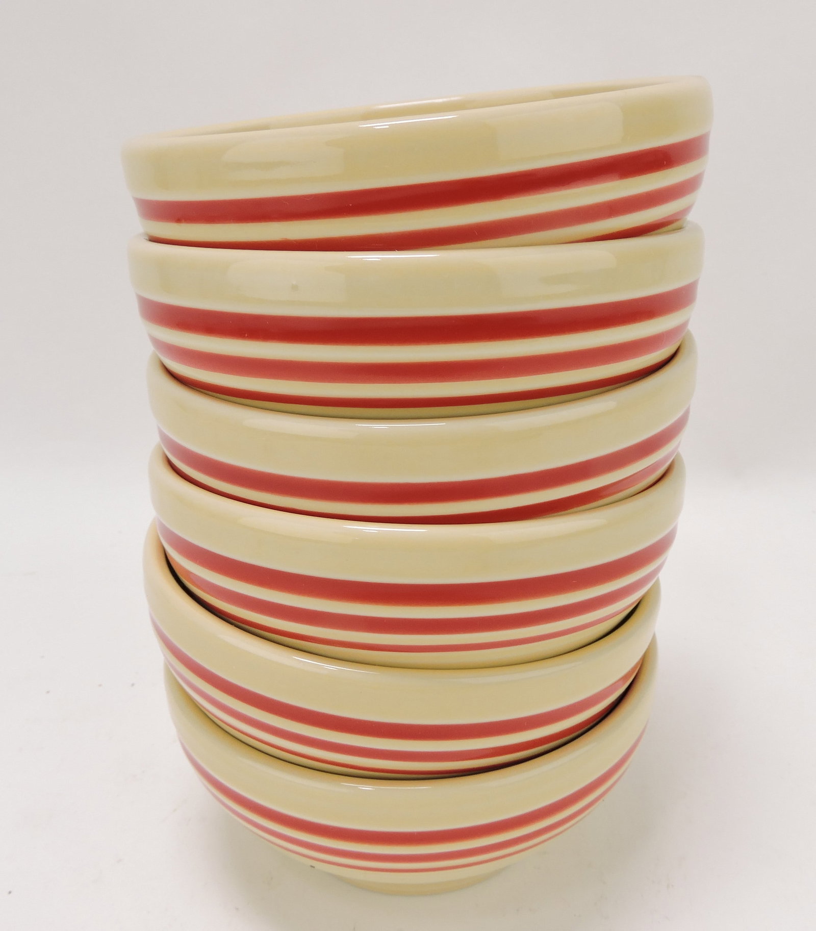 Fiesta Post 86 red stripe lot of 6 - 5" bowls: .