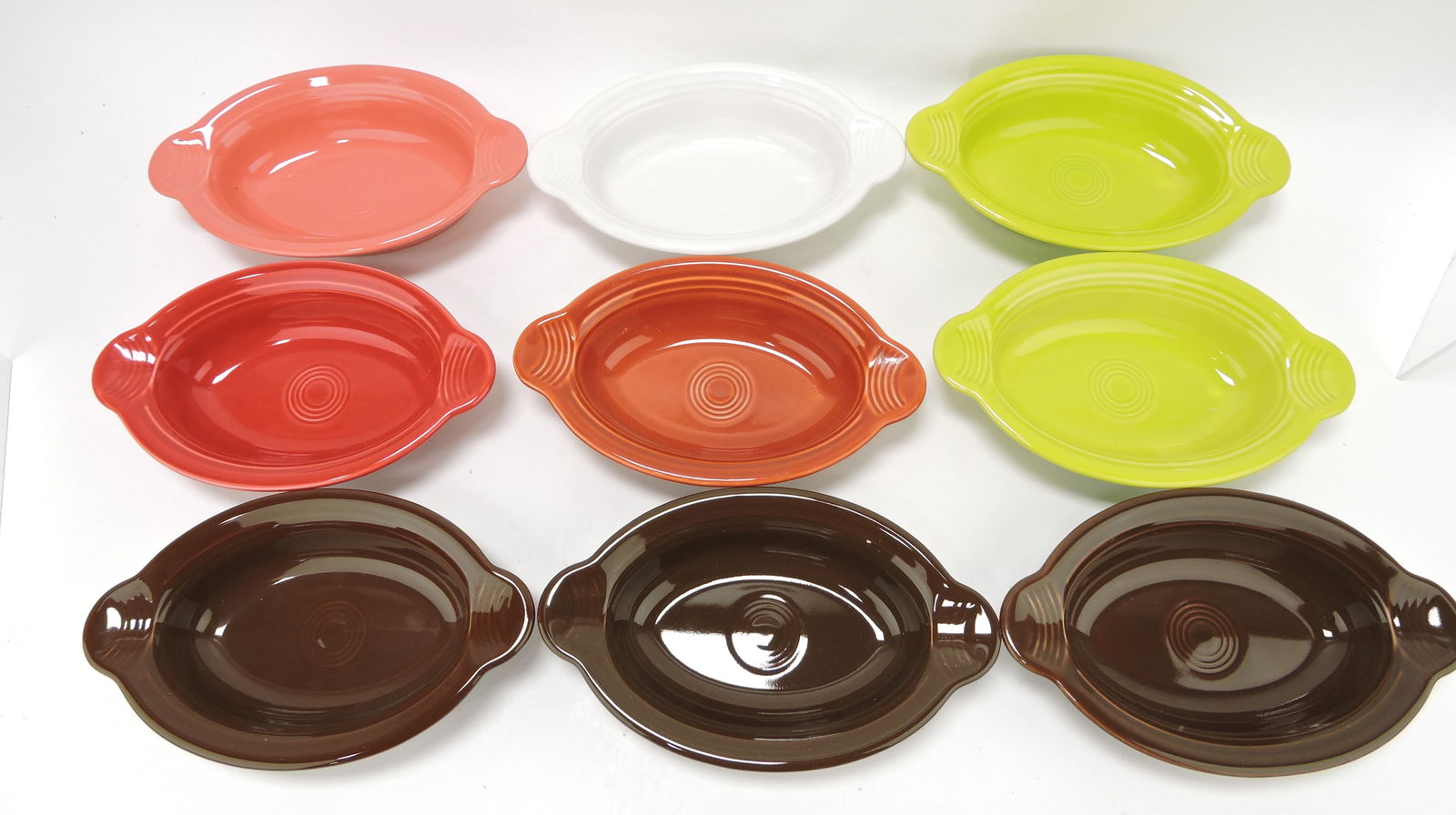 Fiesta Post 86 lot of 9 - 9 1/4" oval bakers (1 of 1)