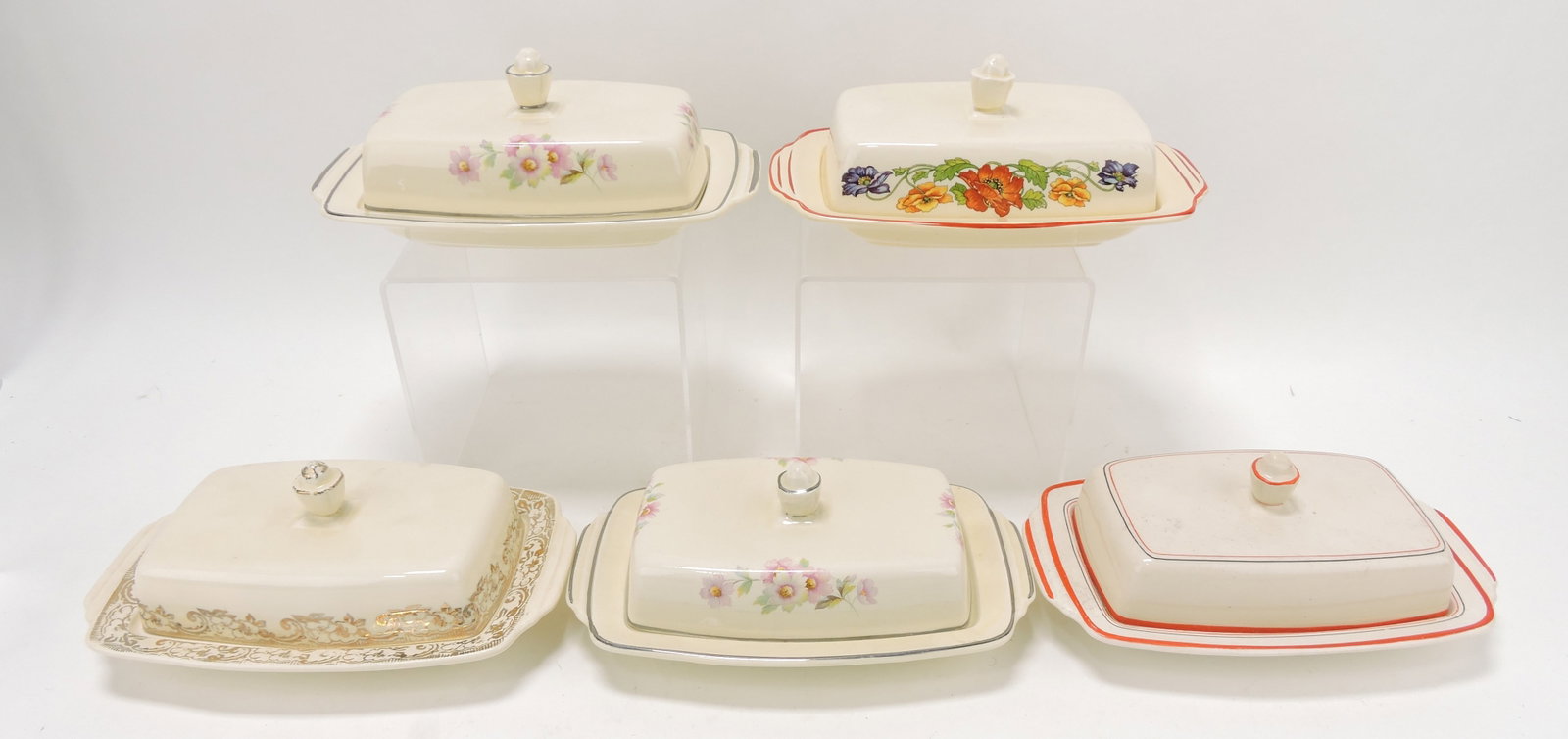 HLC lot of 5 1/2 pound butter dishes: .