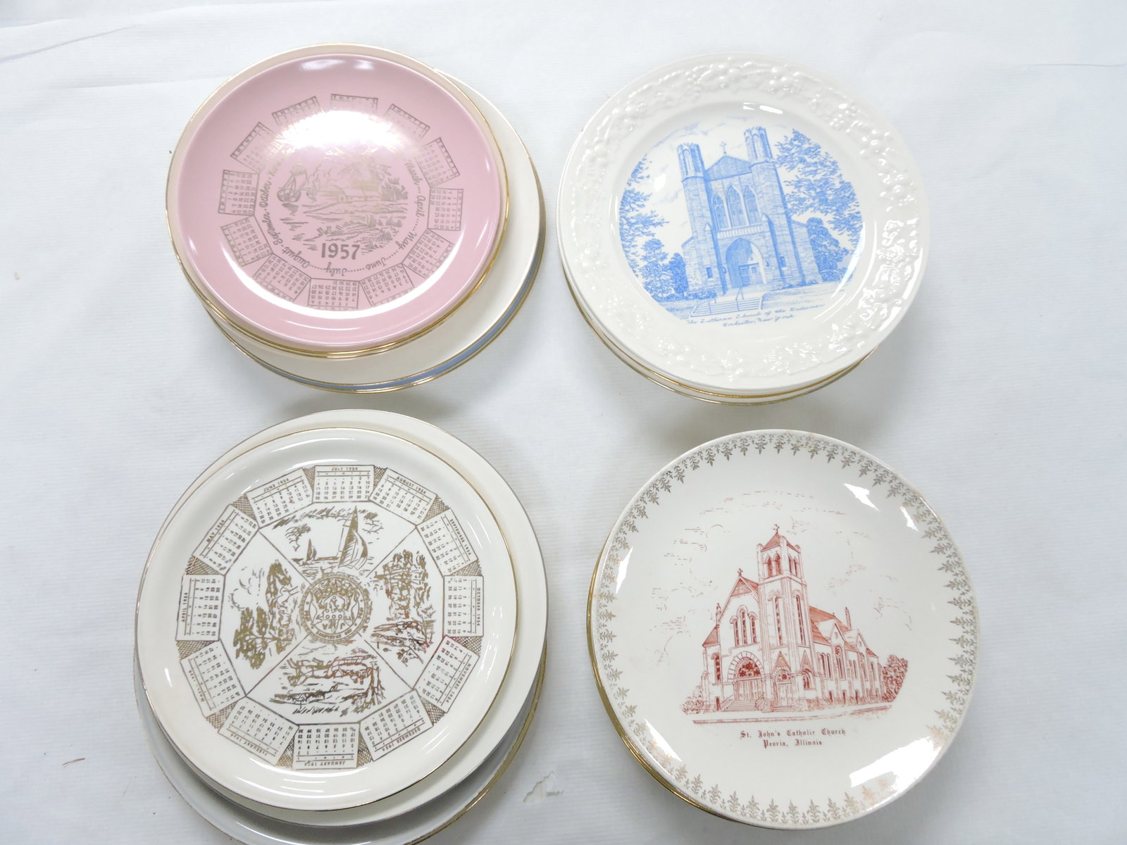 HLC lot of 11 calendar plates AND: 12 souvenir plates