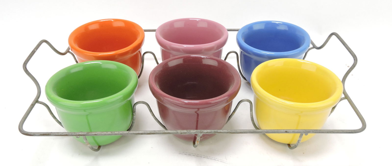 Lot of 6 custard cups with wire rack (1 of 1)