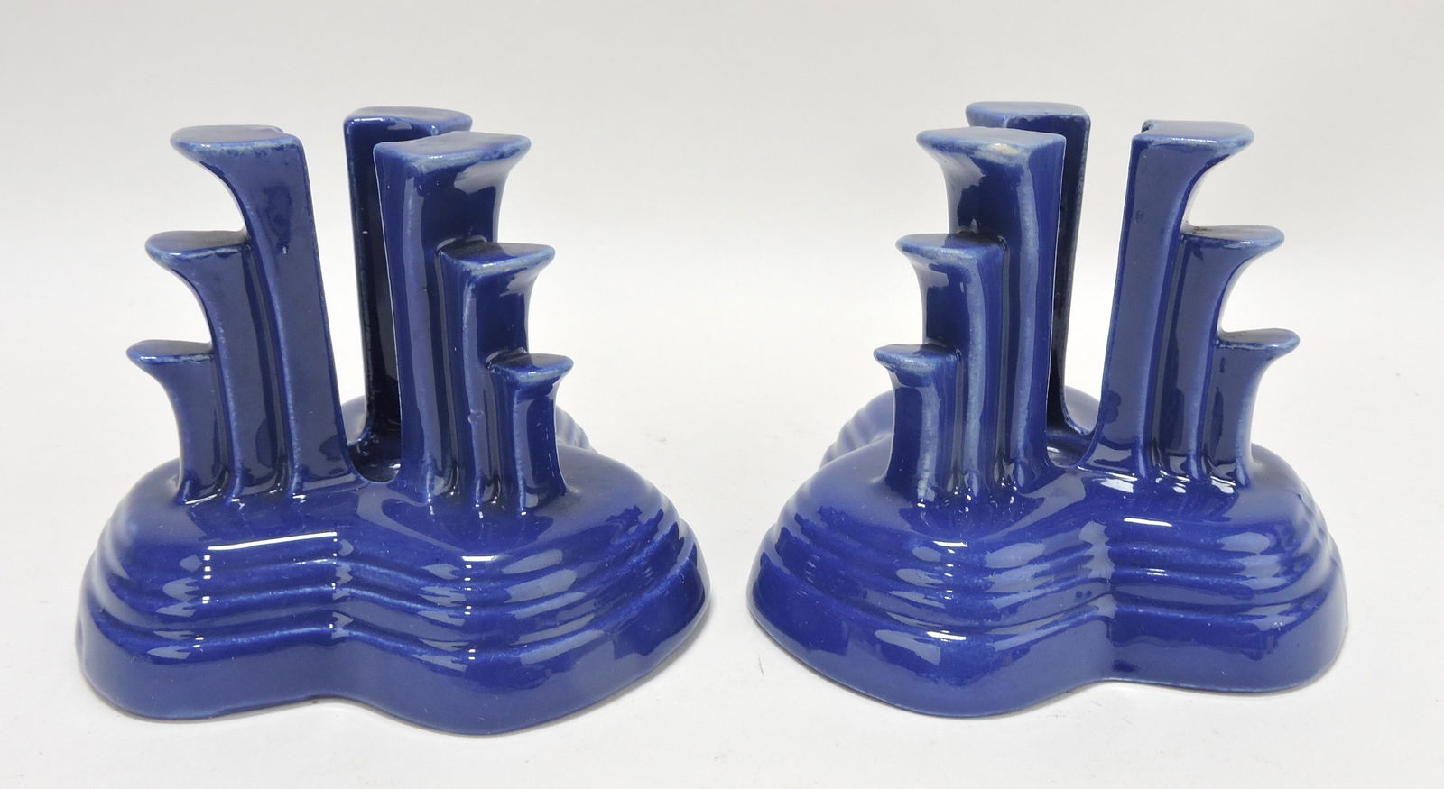 Fiesta pair tripod candle holders, (1 of 1)