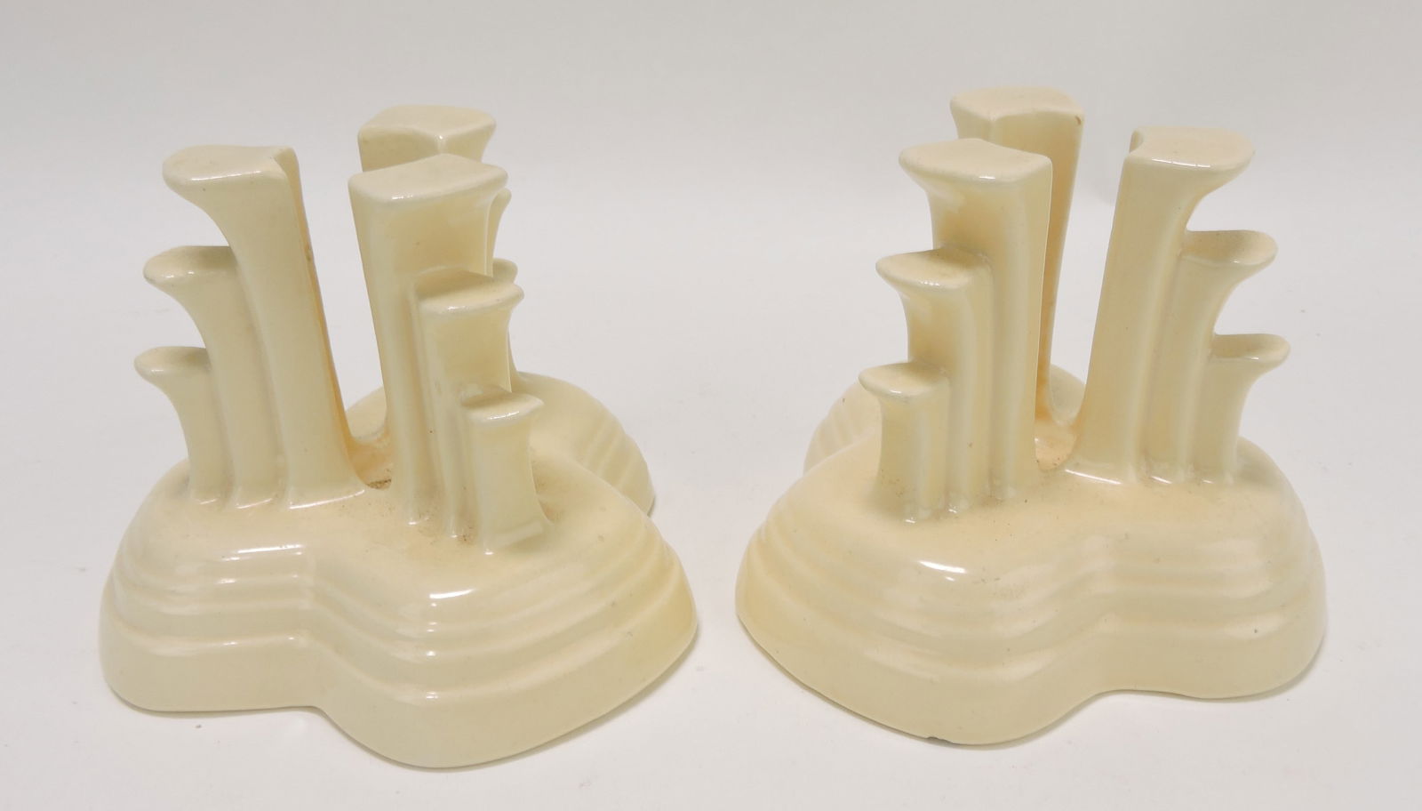 Fiesta pair tripod candle holders, (1 of 1)