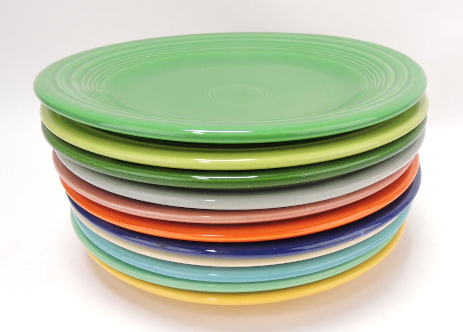 Fiesta 10" plate group: all 11 colors,: some wear