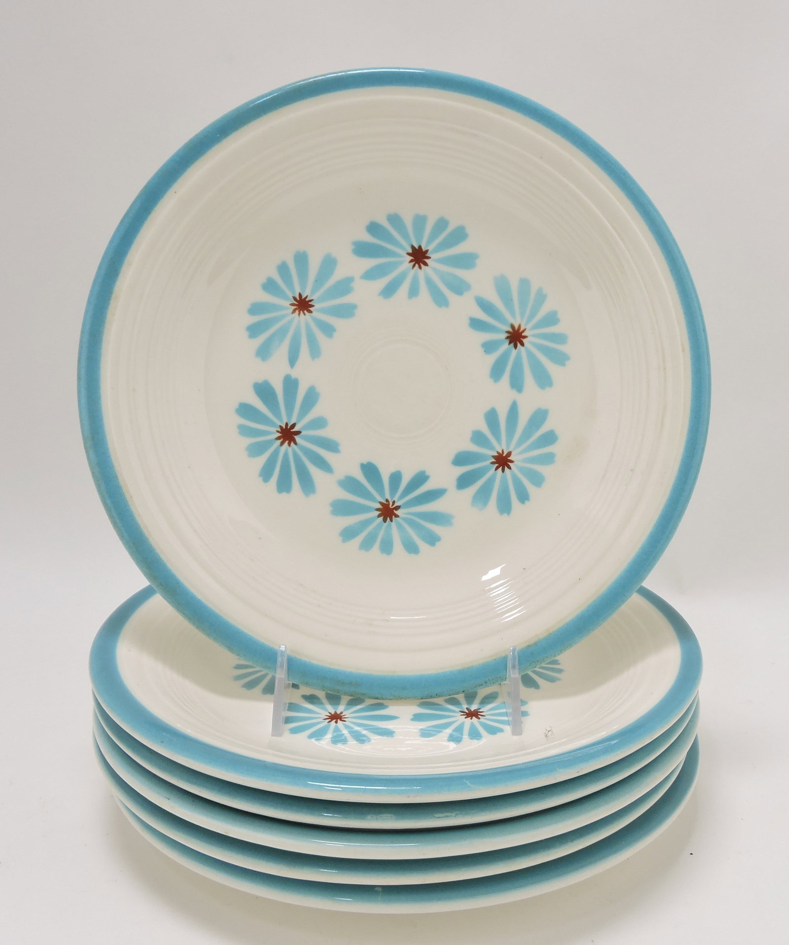 Fiesta Hawaiian Daisy lot of 6 - 10" plates,: some wear