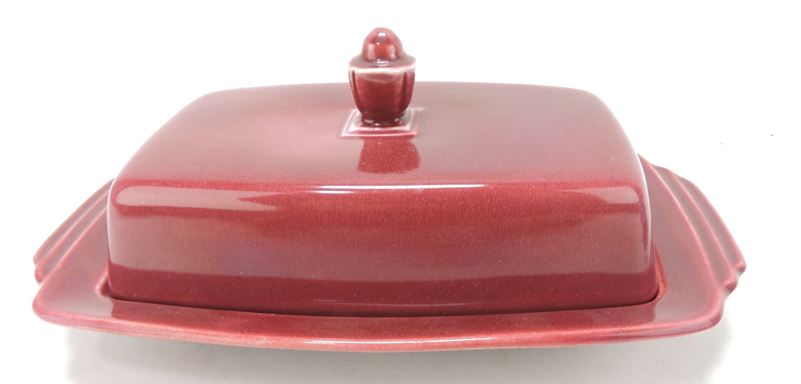 Riviera 1/2 pound butter dish,: maroon