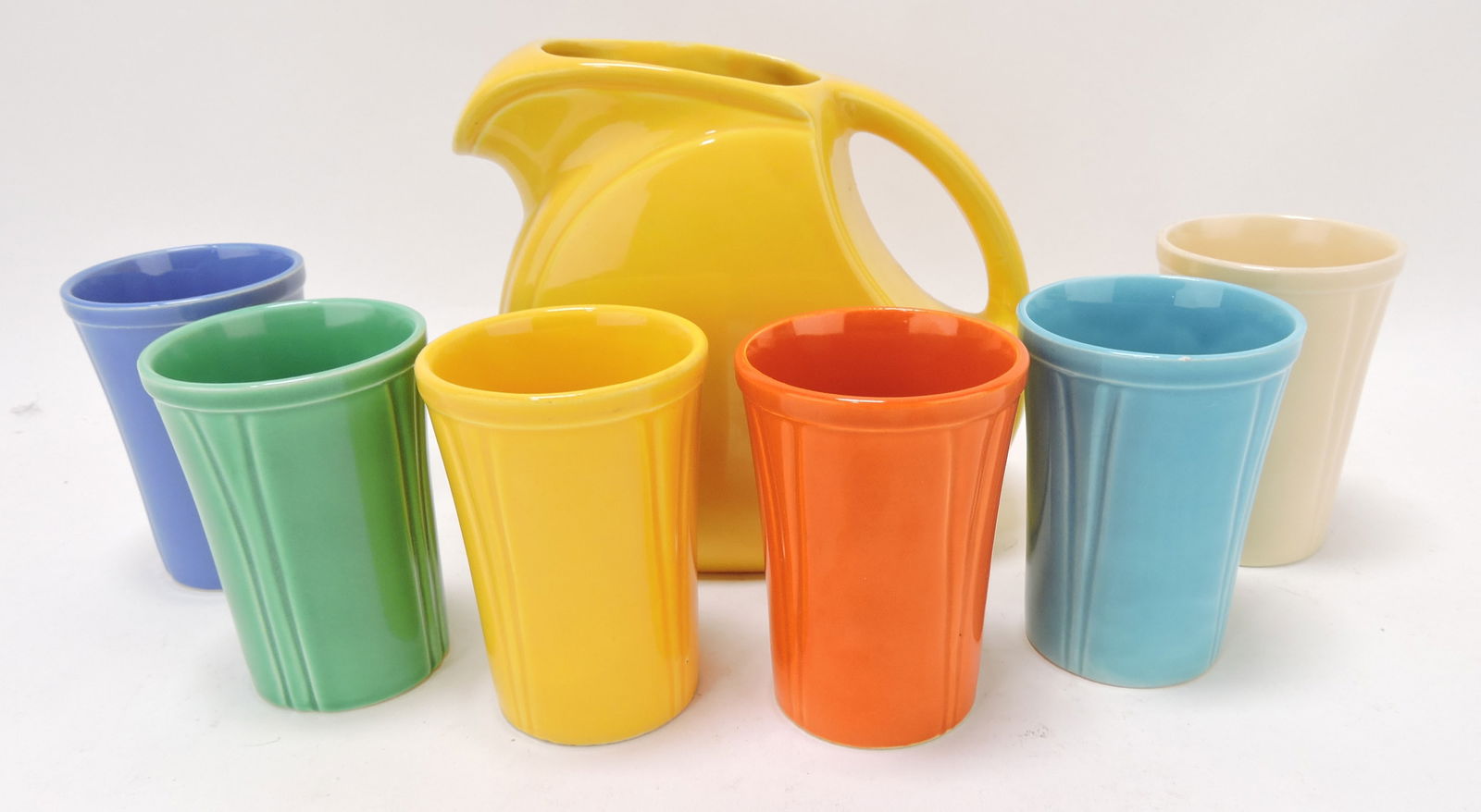 Riviera 7 pc juice set (nick to yellow and: turquoise tumblers)