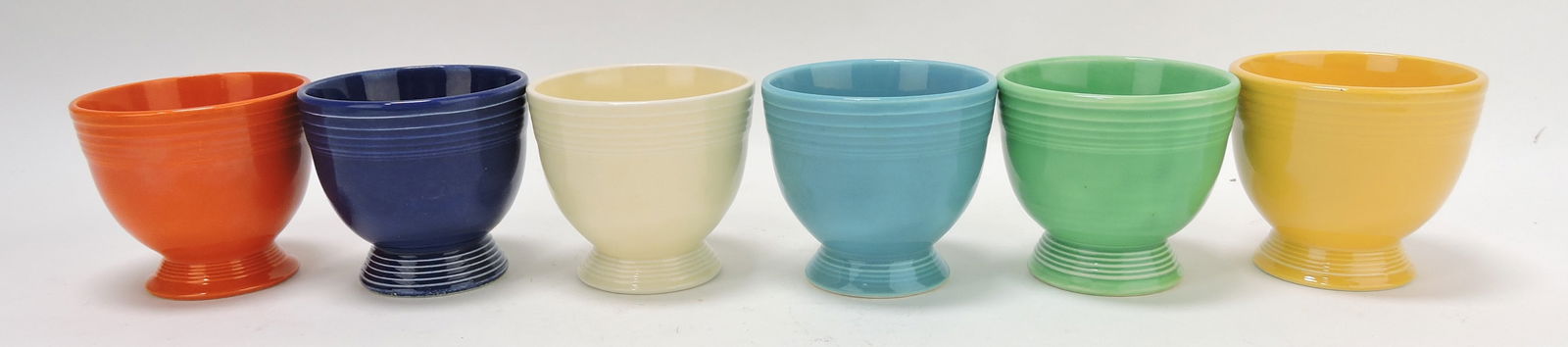 Fiesta egg cup group, all 6 original: colors