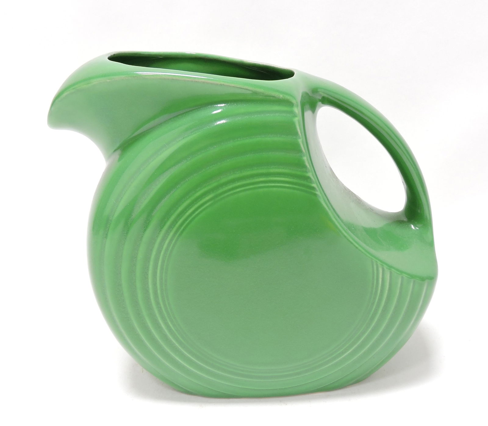 Fiesta disc water pitcher, medium green, (1 of 2)