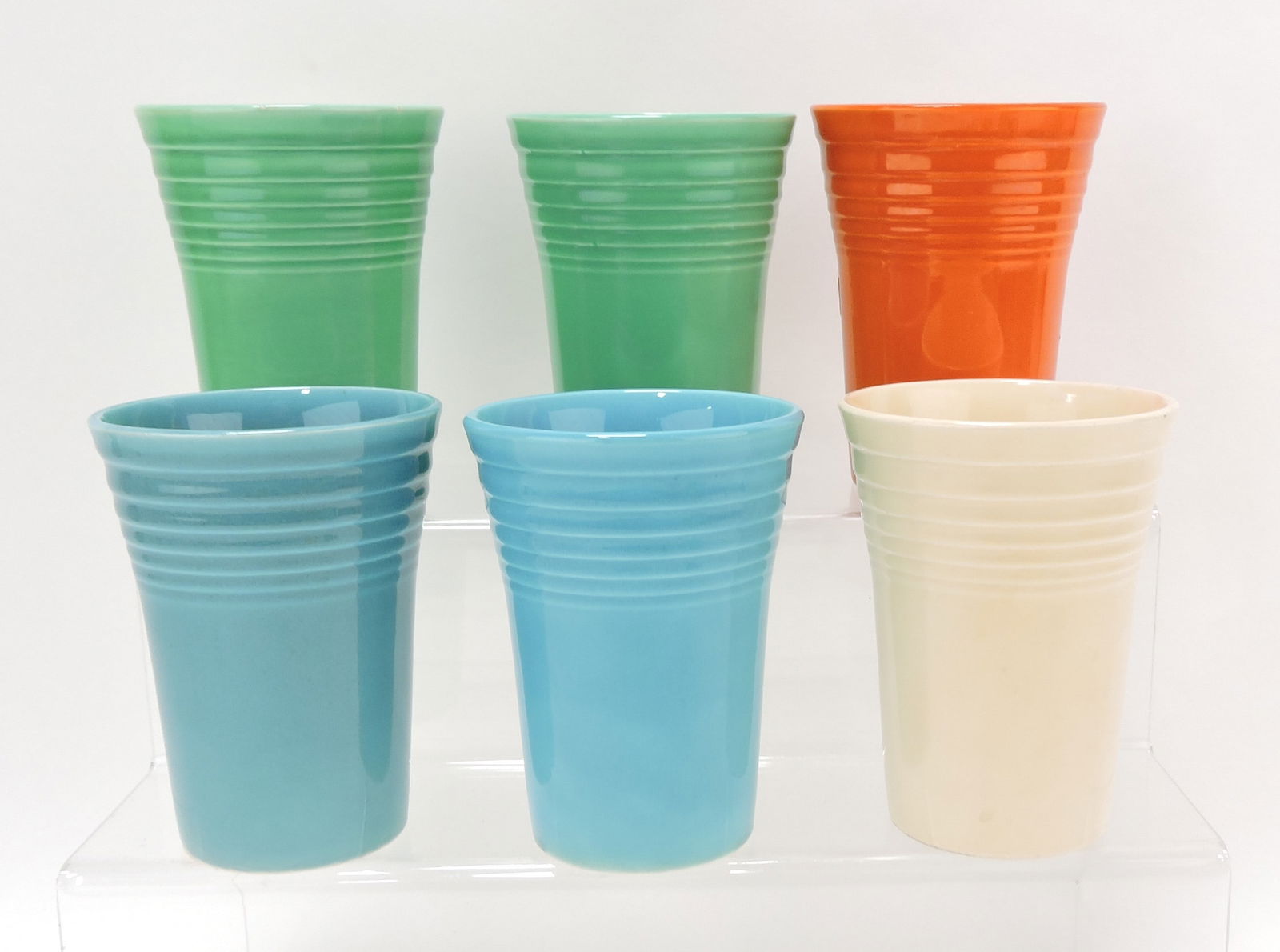 Fiesta water tumbler group, 6 mixed: .