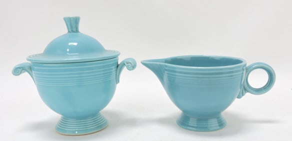 Fiesta cream & sugar, turquoise