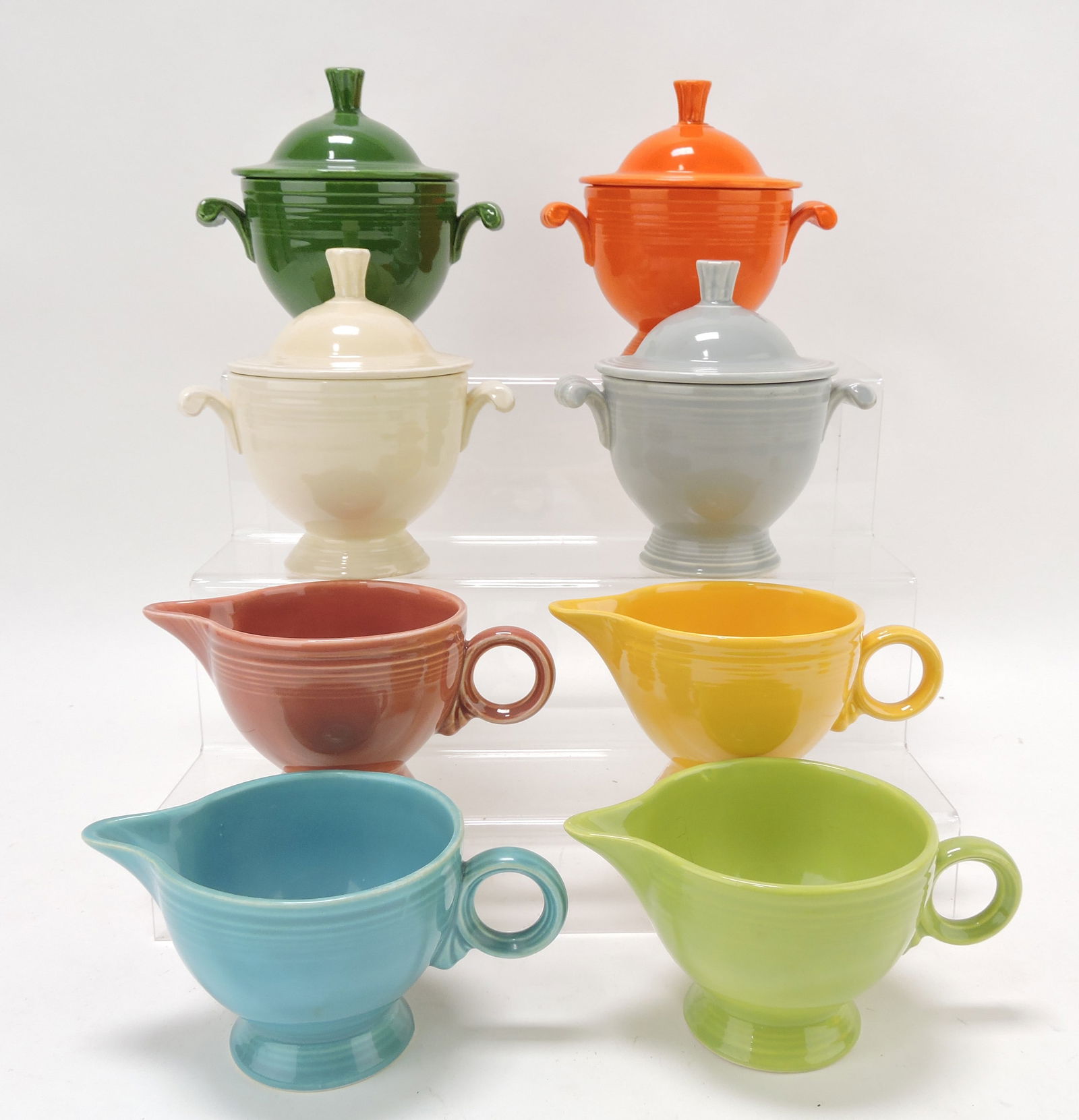 Fiesta lot of 4 sugars & 4 creamer, mixed: .