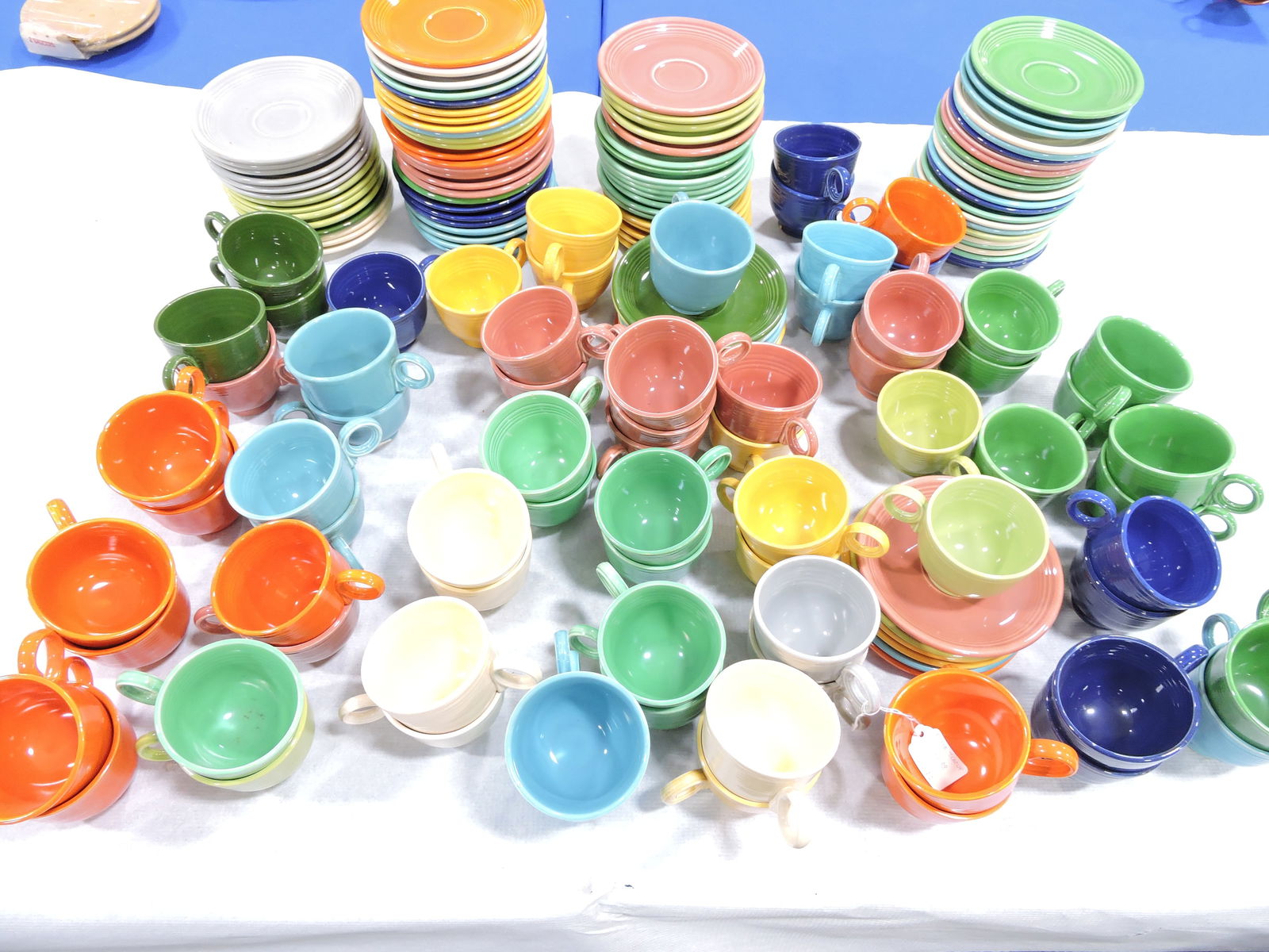 Fiesta lot of 73 cups & 96 saucers,: various condition