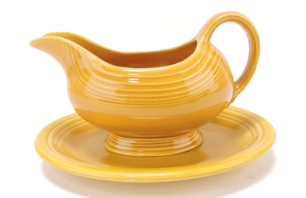 Fiesta Ironstone sauce boat and stand,