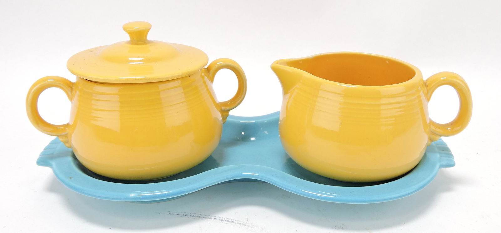 Fiesta cream, sugar, & tray set, yellow (1 of 1)
