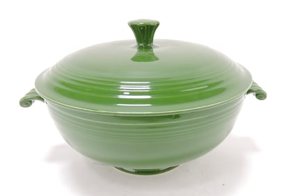 Fiesta casserole, dark green, minor nick