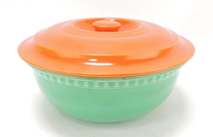 Fiesta promotional casserole, red lid,