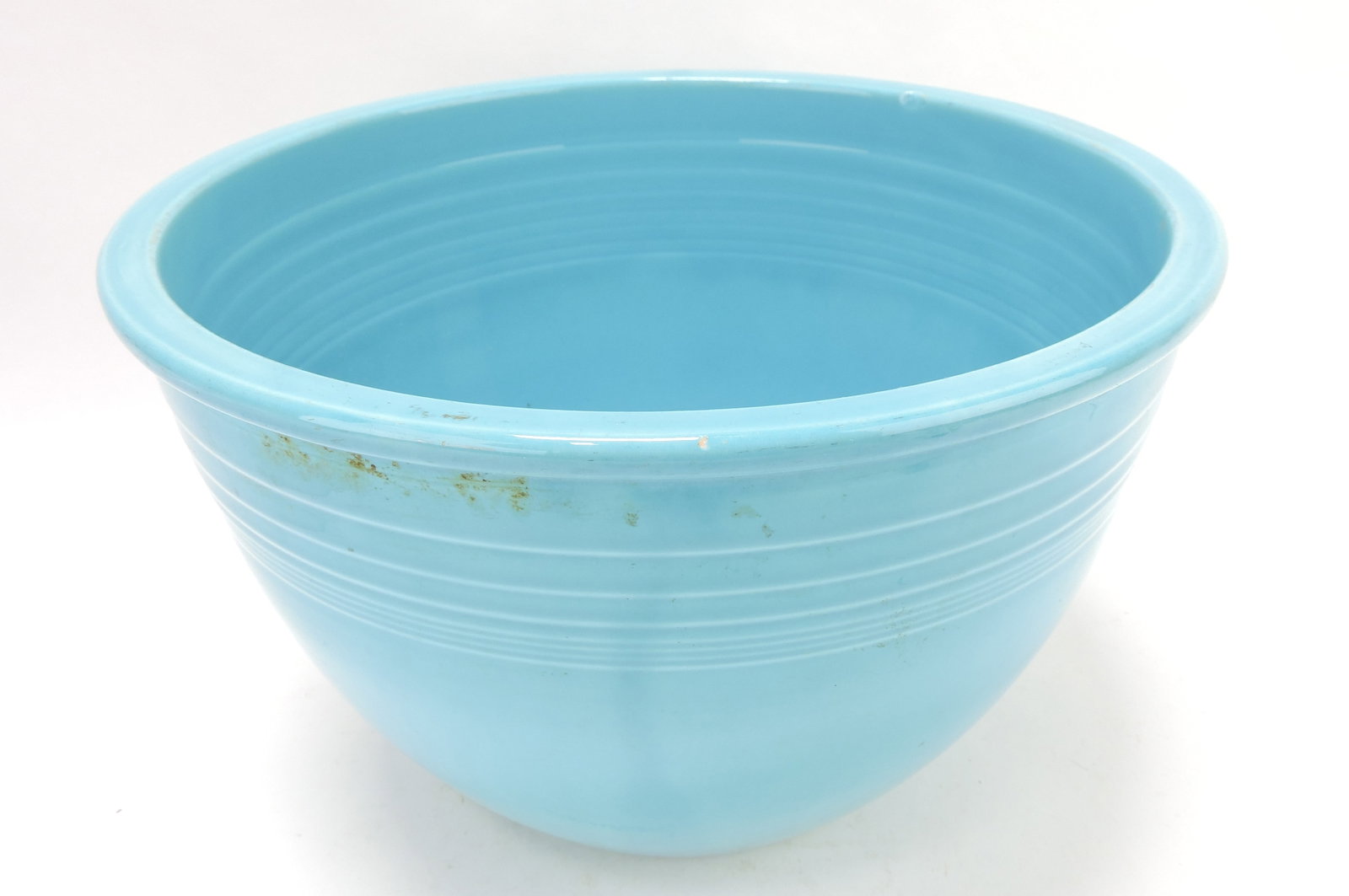 Fiesta #7 mixing bowl, turquoise,: minor rim nick