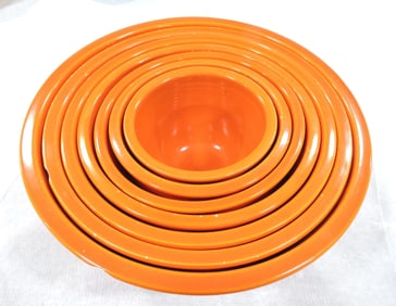 Fiesta mixing bowl set, #1 to #7, red,