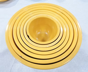 Fiesta mixing bowl set, #1 to #7, yellow,