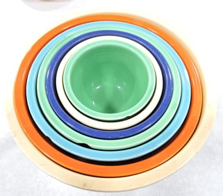 Fiesta mixing bowl set, #1 to #7, mixed,
